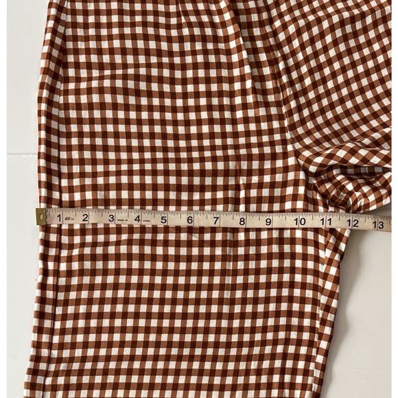 Reformation Sorrenti Wide Leg Pants Women Size 2 Chestnut Brown Check 90’s Y2K - Picture 7 of 12
